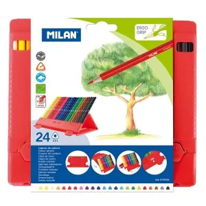 MILAN FLEXIBOX PACK DE 24 LAPICES DE COLORES - TRIANGULARES - COLORES SURTIDOS