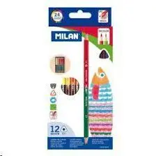 MILAN PACK DE 12 LAPICES BICOLOR - TRIANGULARES - COLORES SURTIDOS