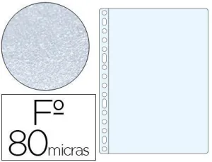 ESSELTE PACK DE 100 FUNDAS MULTITALADRO PORTADOCUMENTOS - FORMATO FOLIO - 16 TALADROS - 80 MICRAS - PIEL DE NARANJA - COLOR TRANSPARENTE