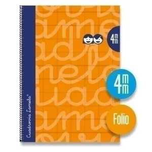 LAMELA CUADERNO TAPA EXTRA DURA FOLIO 080 HOJAS 4MM NARANJA CUADROVIA 7FTE004N