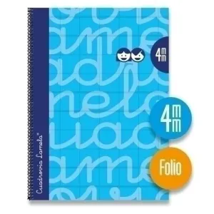 LAMELA CUADERNO TAPA EXTRA DURA FOLIO 080 HOJAS 4MM AZUL CUADROVIA 7FTE004A