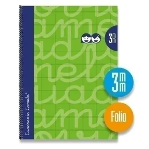 LAMELA CUADERNO TAPA EXTRA DURA FOLIO 080 HOJAS 3MM VERDE CUADROVIA 7FTE003V