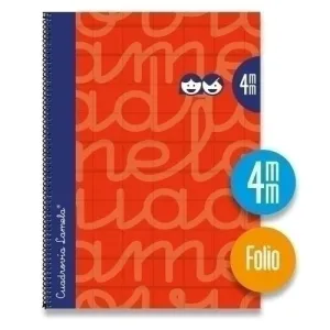 LAMELA CUADERNO TAPA EXTRA DURA FOLIO 080 HOJAS 4MM ROJO CUADROVIA 7FTE004R