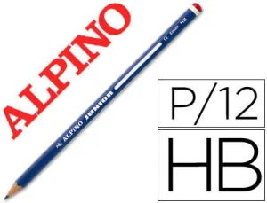 ALPINO JUNIOR PACK CON 12 LAPICES DE GRAFITO HB CON CABECILLA - ESPACIO PARA PERSONALIZAR -