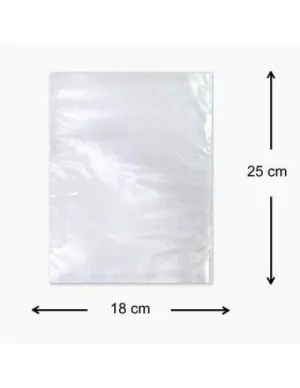 BOLSA PLASTICO TRANSPARENTE 18X25CM PAQUETE 1KG.