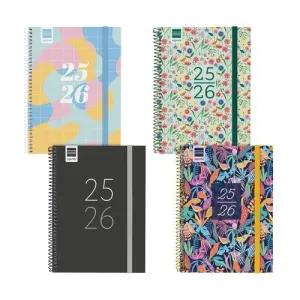 AGENDA ESCOLAR (2025-26) FINOCAM CATALAN SECUNDARIA ESPIRAL TAPA PP S/V APAIS. 4º 155X212 CON GOMA ASSORTIMENT PACK DE 8
