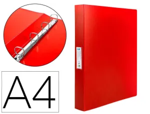 CARPETA LIDERPAPEL CANGURO 2 ANILLAS 40 MM MIXTAS POLIPROPILENO DIN A4 ROJO TRANSLICUDO
