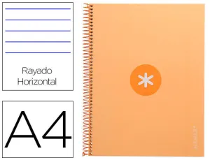 CUADERNO ESPIRAL LIDERPAPEL A4 MICRO ANTARTIK TAPA FORRADA80H 90 GR HORIZONTAL 1 BANDA 4 TALADROS COLOR AMARILLO CLAR