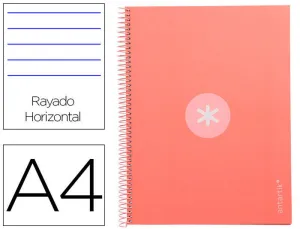 CUADERNO ESPIRAL LIDERPAPEL A4 MICRO ANTARTIK TAPA FORRADA80H 90 GR HORIZONTAL 1 BANDA 4 TALADROS COLOR ROSA CLARO