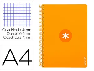 CUADERNO ESPIRAL LIDERPAPEL A4 ANTARTIK TAPA DURA 80H 100GR CUADRO 4MM CON MARGEN COLOR MOSTAZA
