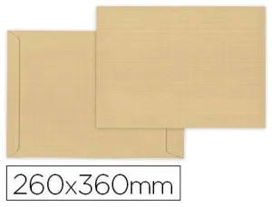 SOBRE LIDERPAPEL BOLSA ARMADO KRAFT ENVIO SEGURIDAD 260X360 MM SOLAPA TIRA DE SILICONA PAPEL 120 GR CAJA DE 100