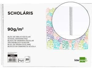 LIDERPAPEL CUADERNO DIBUJO FOLIO PROLONGADO 20 HOJAS 90 GRAMOS  SIN RECUADRO 18849 CS32009