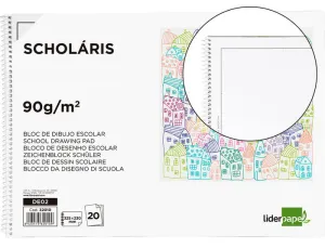 LIDERPAPEL CUADERNO DIBUJO FOLIO PROLONGADO 20 HOJAS 90 GRAMOS  CON  RECUADRO 18848 CS32010