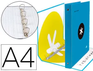 CARPETA 4 ANILLAS 40 MM MIXTAS LIDERPAPEL ANTARTIK A4 FORRADA COLOR AZUL