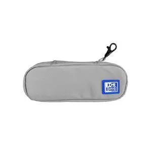 OXFORD KANGOO B-HOOK ESTUCHE COFRE CON GANCHO - BOLSILLO INTERIOR CON MALLA - GOMA ELASTICA PARA CUADERNOS - SEMIRRIGIDO - COLOR GRIS