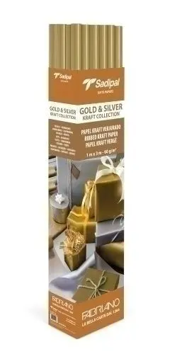 ROLLO PAPEL KRAFT ORO 1X3M
