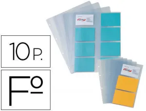 PARDO RECAMBIO 10 FUNDAS PARA TARJETERO SIMIL PIEL FORMATO FOLIO 212800 CS31782