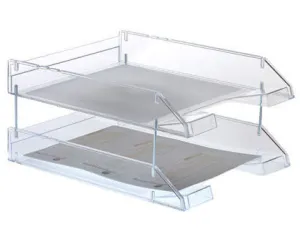 ARCHIVO 2000 BANDEJA SOBREMESA.CAPACIDAD AUMENTABLE CON ELEVADORES.TRANSPARENTE.260X340X60MM.REF.715T CS71958