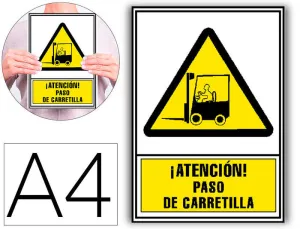 #ARCHIVO 2000 SEÑALIZACION DE PASO DE CARRETILLA.FABRICADO EN PVC AMARILLO.FORMATO A4.297X210.REF.6172-05