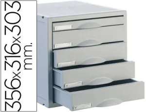 ARCHIVO 2000 MODULO 5 CAJONES ARCHISYSTEM.COMPATIBLE BASE MET.A.356X316X303MM.COLOR GRIS.REF.8405C