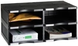 ARCHIVADOR MODULAR ARCHIVO 2000 ARCHIVODOC JUMBO 4 CASILLAS COLOR NEGRO 360X600X275 MM