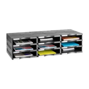 ARCHIVADOR MODULAR ARCHIVO 2000 ARCHIVODOC 9 CASILLAS COLOR NEGRO 360X900X405 MM