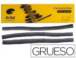 #ARTIST ART MATERIALS CAJA 3 CARBONCILLOS GRUESOS 7-9 MM. REF. W003
