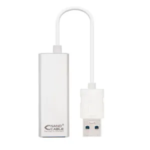 NANOCABLE CONVERSOR USB 3.0 A ETHERNET GIGABIT 10/100/1000 MBPS - 15CM - COLOR ALUMINIO