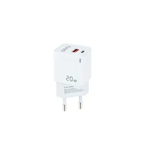 TOOQ CARGADOR DE PARED USB-C/PD + USB-A/QC 20W - COLOR BLANCO