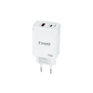 TOOQ CARGADOR DE PARED GAN USB-C/PD + USB-A/QC 45W - COLOR BLANCO