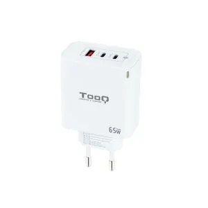 TOOQ CARGADOR DE PARED GAN 2 USB-C/PD + USB-A/QC 65W - COLOR BLANCO