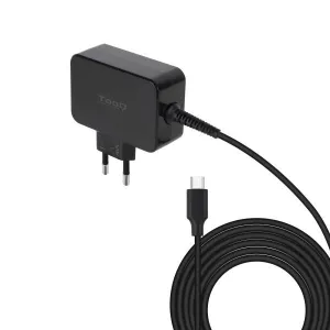 TOOQ CARGADOR DE PORTATIL GAN USB-C/PD 45W - CABLE DE 1.80M - COLOR NEGRO