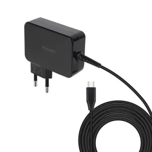 TOOQ CARGADOR DE PORTATIL GAN USB-C/PD 100W - CABLE DE 1.80M - COLOR NEGRO