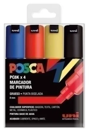 UNIBALL POSCA ESTUCHE PC-8K/4C 8MM 4 COLORES U182634676