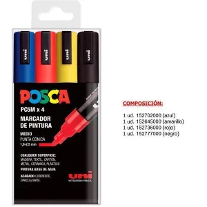 UNIBALL POSCA PC5M/4C ESTUCH 4 COLORES 1,8 - 2,5MM U182634681