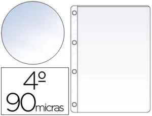FUNDA CUATRO TALADROS SARO CUARTO 90 MC CRISTAL CAJA DE 100 UNIDADES