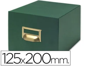 MARIOLA FICHERO CARTON FORRADO EN GELTEX NÂº4 PARA 1000 FICHAS - MEDIDAS 220X155X350MM - RESISTENTE Y DURADERO - COLOR VERDE