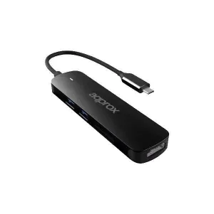 APPROX 5 EN 1 HUB USB-C CON 2 PUERTOS USB 3.0, 1 PUERTO HDMI 4K/30HZ Y LECTOR SD/MICROSD - VELOCIDAD DE HASTA 5GBPS - CARCASA DE ALUMINIO