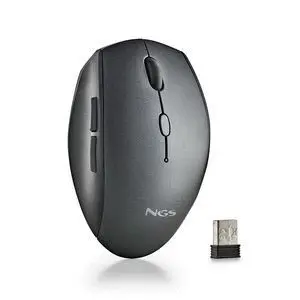 NGS RATON INALAMBRICO ERGONOMICO - 5 BOTONES - TECLAS SILENCIOSAS - RUEDA DE DESPLAZAMIENTO - CONEXION 2.4 GHZ - DPI AJUSTABLES - COLOR NEGRO