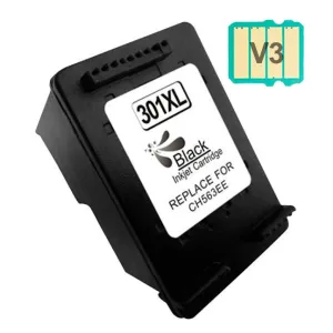 HP 301XL NEGRO CARTUCHO DE TINTA REMANUFACTURADO - MUESTRA NIVEL DE TINTA - REEMPLAZA CH563EE/CH561EE
