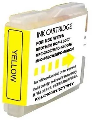 BROTHER LC1000XL/LC970XL AMARILLO CARTUCHO DE TINTA GENERICO - REEMPLAZA LC1000Y/LC970Y
