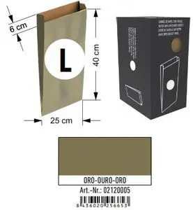 SOBRE KRAFT L 25+6X40 ORO CAJA 250 UNIDADES GRANEL