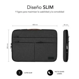 SUBBLIM FUNDA AIR PADDING 360 - 380X275X30 MM - PROTECCIÃ³N 360Âº CON AIR PADDING - MÃºLTIPLES BOLSILLOS - RESISTENTE Y DURADERA - COLOR GRIS