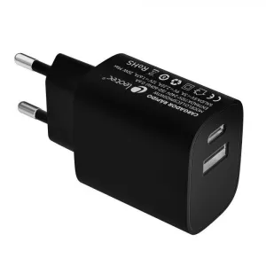 LEOTEC CARGADOR UNIVERSAL CARGA RAPIDA 1XUSB-C PD + 1X USB-A 20W