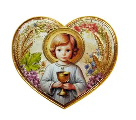 IMÁN CORAZÓN NIÑO JESÚS CON CALIZ