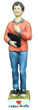 FIGURA CARLOS ACUTIS. 28 CM. RESINA MÁRMOL