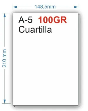 NAVIGATOR PAPEL 100GR 500HOJAS TAMAÑO CUARTILLA A5 BLANCO FUERTE
