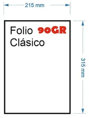 PAQUETE 500 HOJAS PAPEL MULTIFUNCION 90 GR. 315X215MM ESPECIAL FORMATO ANTIGUO FOLIO