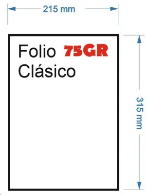 PAQUETE 500 HOJAS PAPEL MULTIFUNCION 75GR. 315X215MM UNIVERSAL FORMATO ANTIGUO FOLIO