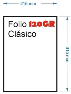PAQUETE 500 HOJAS PAPEL MULTIFUNCION 120GR. 315X215MM UNIVERSAL FORMATO ANTIGUO FOLIO